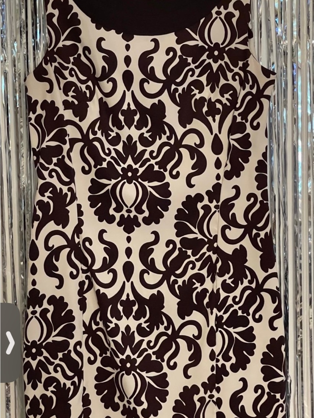 ALYX Sleeveless Brown & Cream Damask Shift Dress
